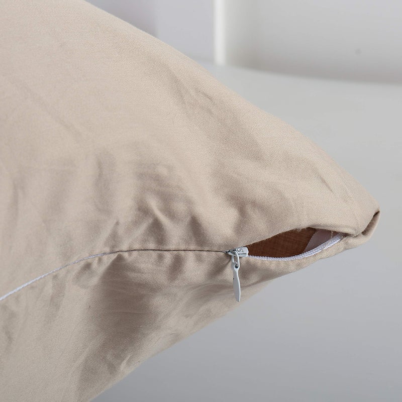 Evolive New 300TC Thread Count 100% Cotton Body Pillow Cover/Case Replacement with Hidden Zipper Closure 21"x54" (Taupe) - Image 3
